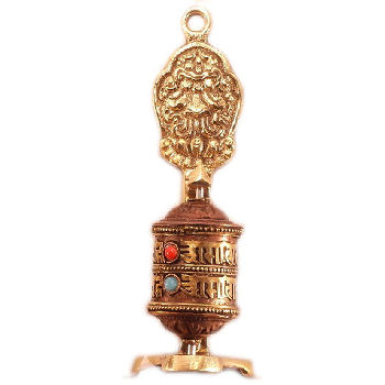 Prayer Wheel Lotus Symbol PW-019E